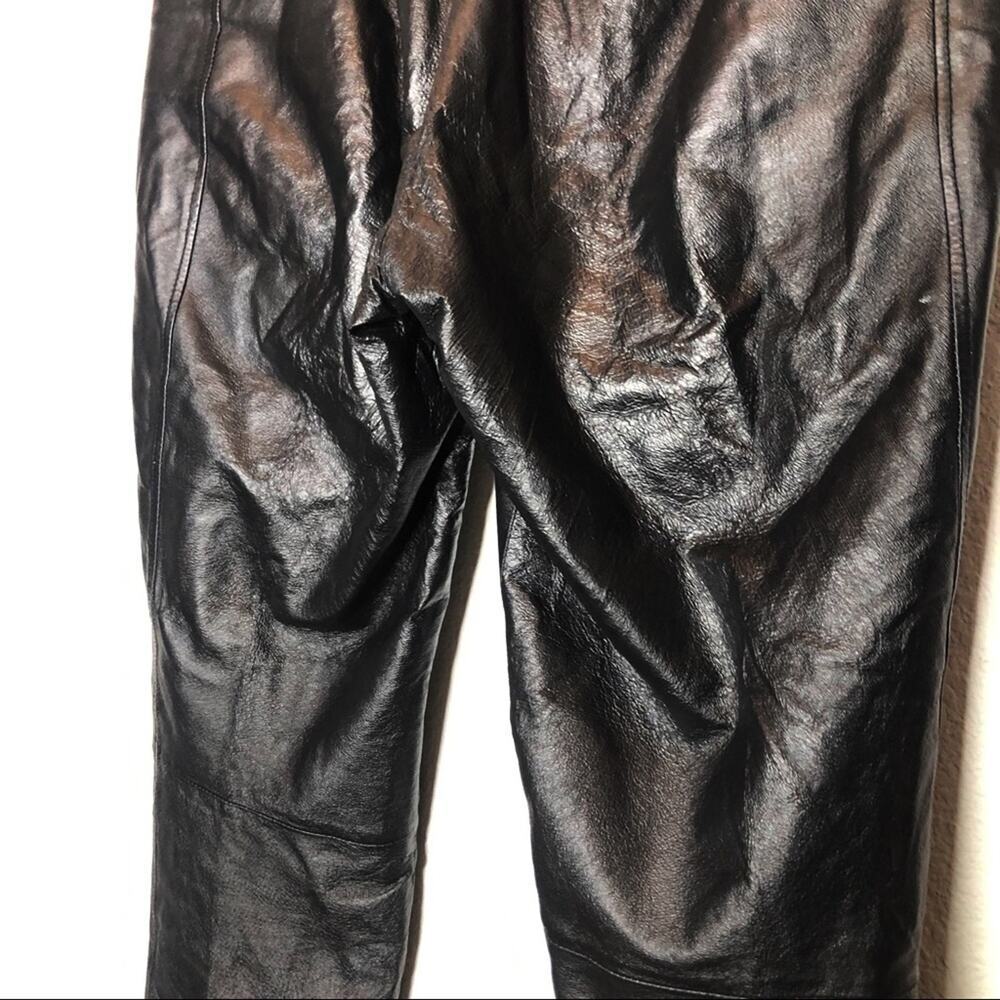 BAGATELLE Vintage 100% Leather Pants Straight Leg 90s Grunge - Picture 10 of 12